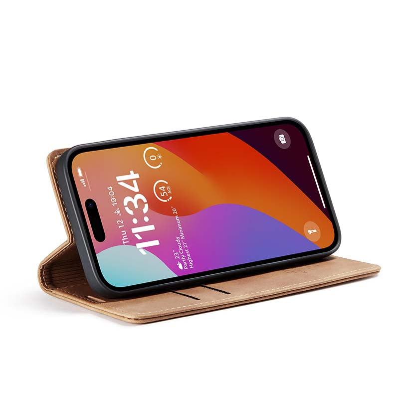CaseMe Retro Wallet Case Brown