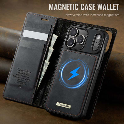 Caseme Leather Magnetic Flip Detachable Wallet Phone Case Black