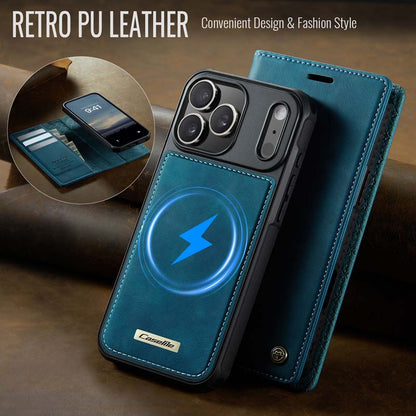 Caseme Leather Magnetic Flip Detachable Wallet Phone Case Blue Green
