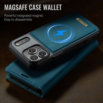 Caseme Leather Magnetic Flip Detachable Wallet Phone Case Blue Green