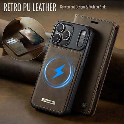 Caseme Leather Magnetic Flip Detachable Wallet Phone Case Brown