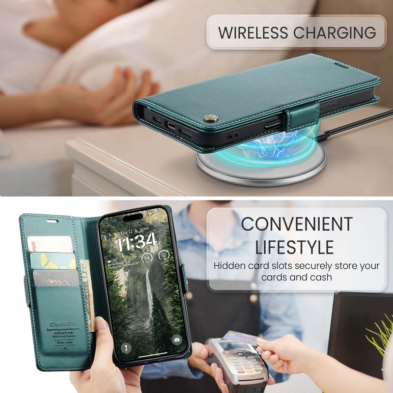 CaseMe RFID Wallet Case Green