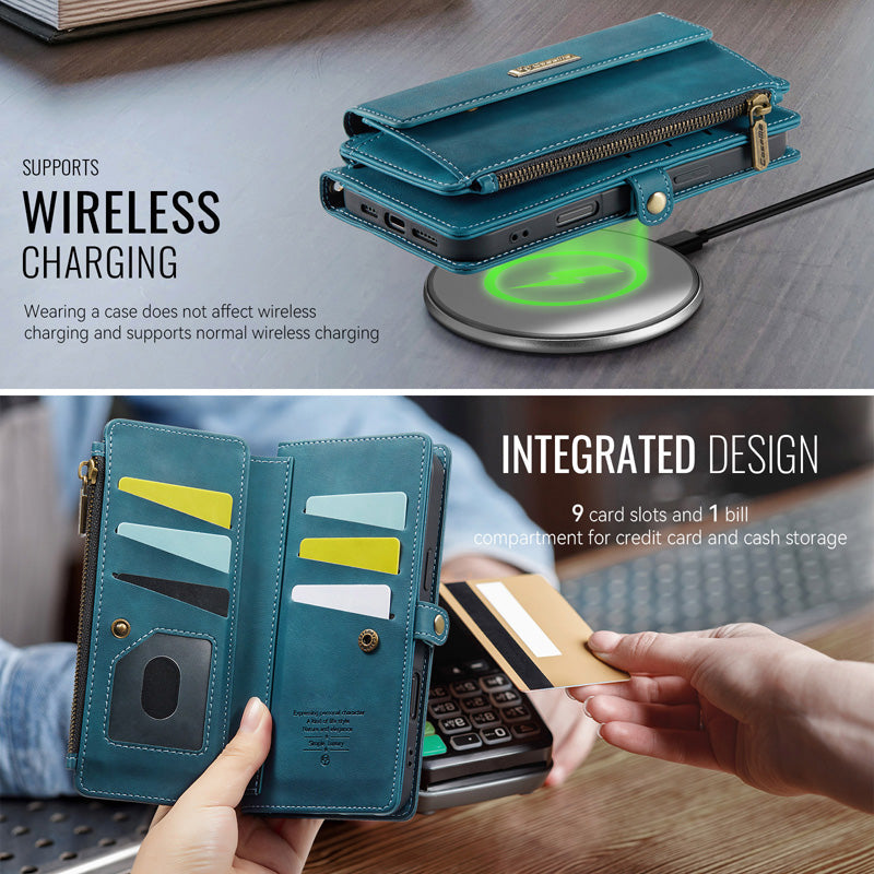 Caseme Crossbody Leather Wallet RFID Phone Case Green
