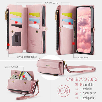 Caseme Crossbody Leather Wallet RFID Phone Case Pink