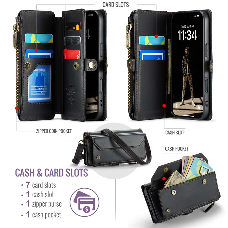 CaseMe Crossbody RFID Phone Bag Black