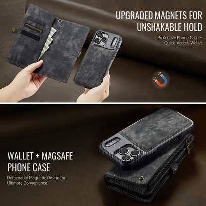 CaseMe Zipper Wallet Detachable Case Black