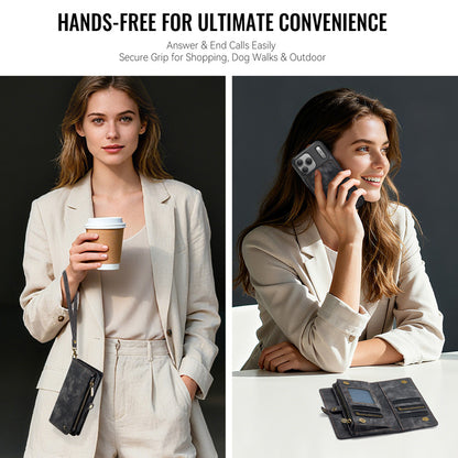 CaseMe Zipper Wallet Detachable Case Black