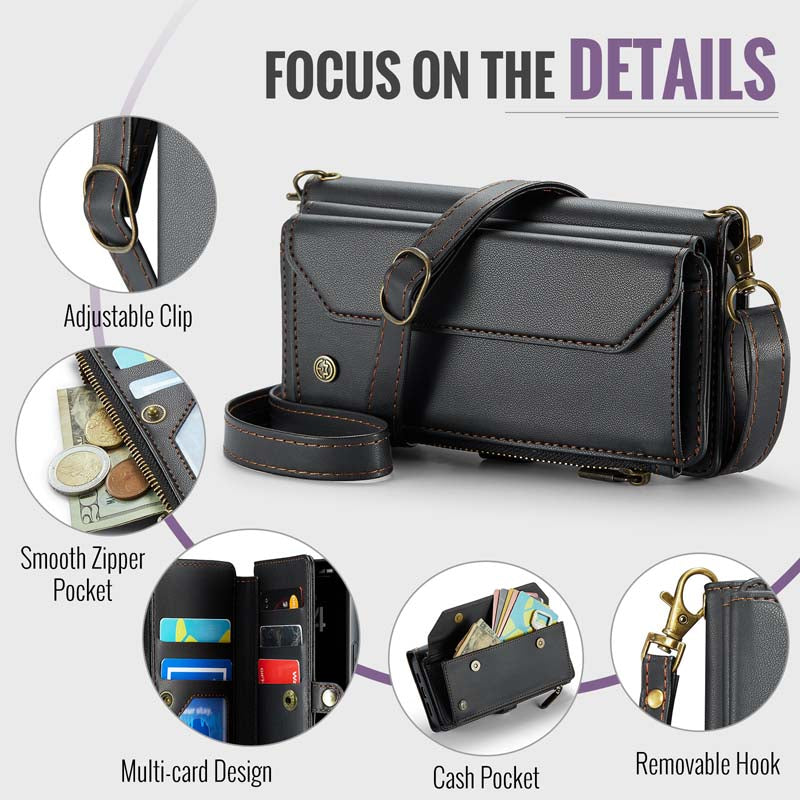 CaseMe Crossbody RFID Phone Bag Black