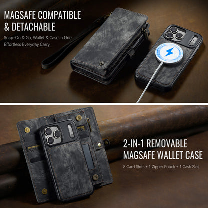 CaseMe Zipper Wallet Detachable Case Black