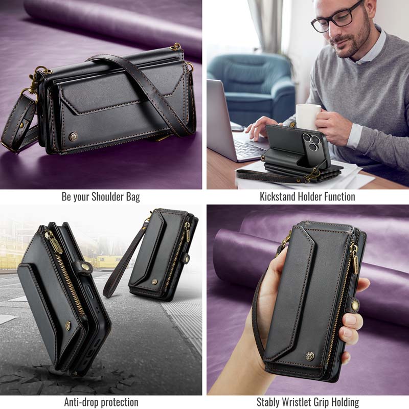 CaseMe Crossbody RFID Phone Bag Black