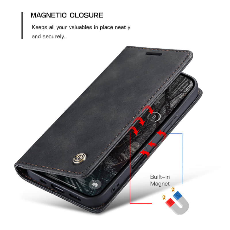 CaseMe Retro Wallet Case Black