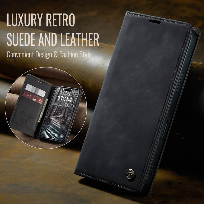 CaseMe Retro Wallet Case Black