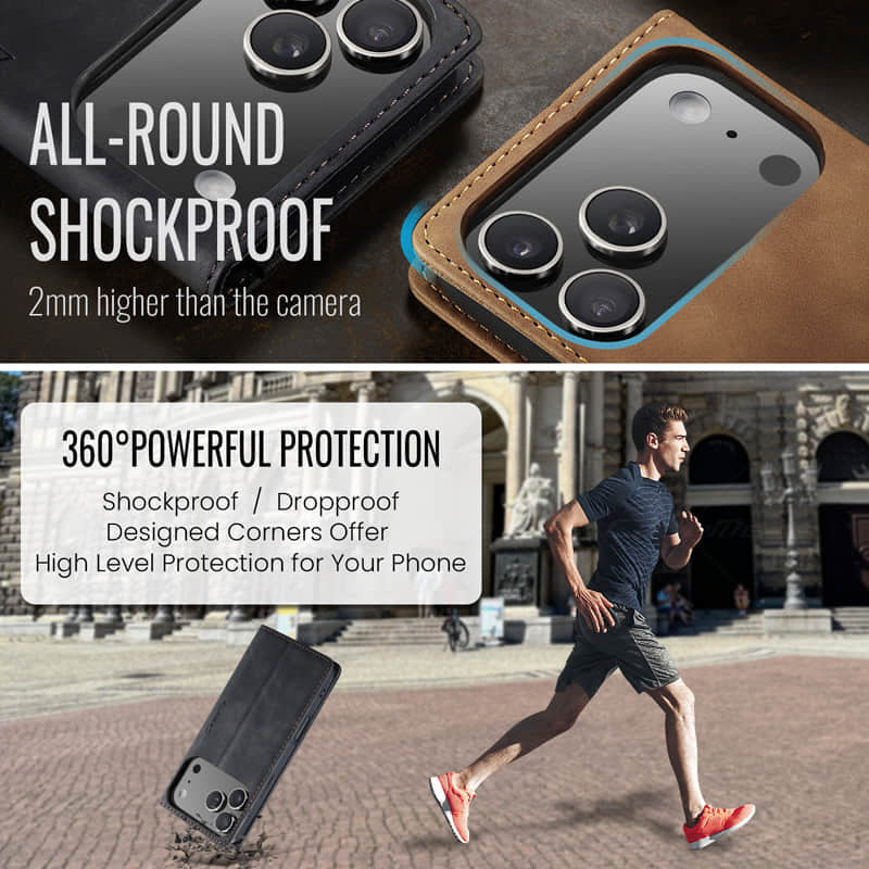 CaseMe Retro Wallet Case Black