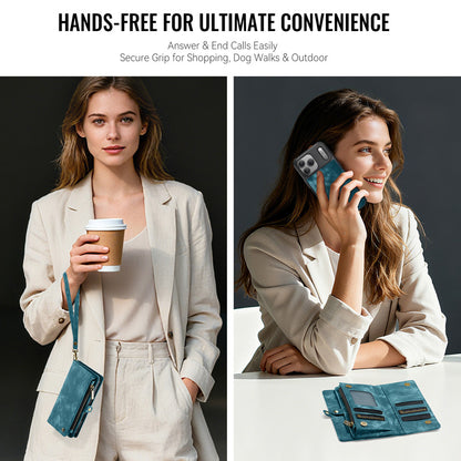 CaseMe Zipper Wallet Detachable Case Blue