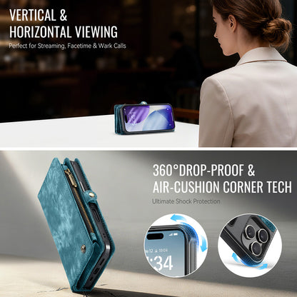 CaseMe Zipper Wallet Detachable Case Blue