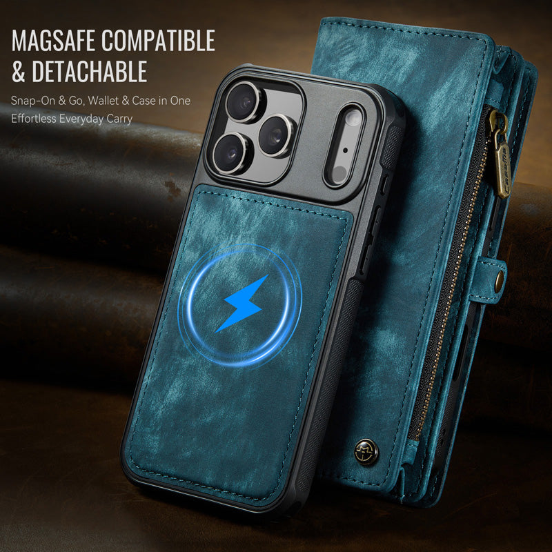 CaseMe Zipper Wallet Detachable Case Blue