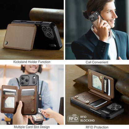 CaseMe Cardholder RFID Phone Case Brown