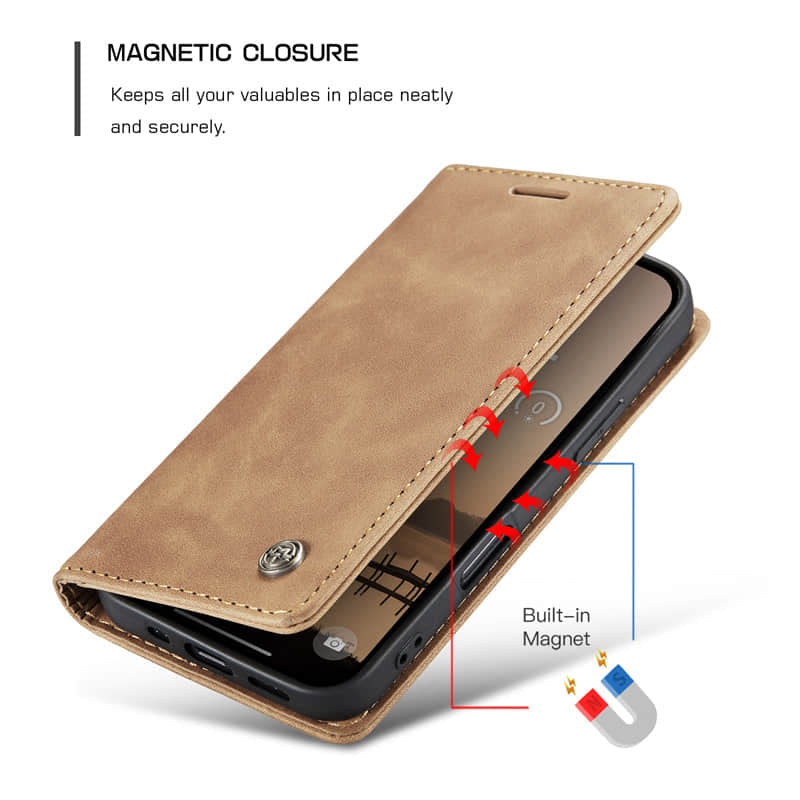 CaseMe Retro Wallet Case Brown