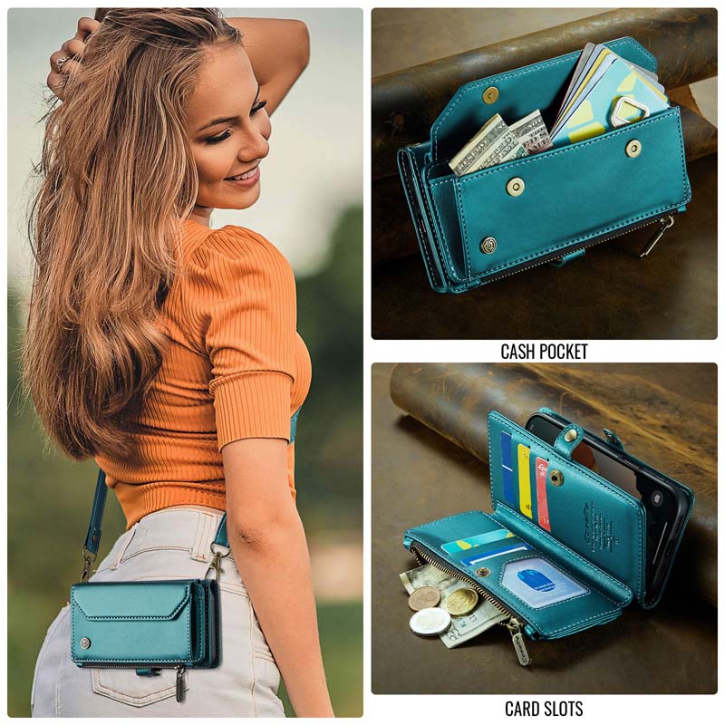 CaseMe Crossbody RFID Phone Bag Green
