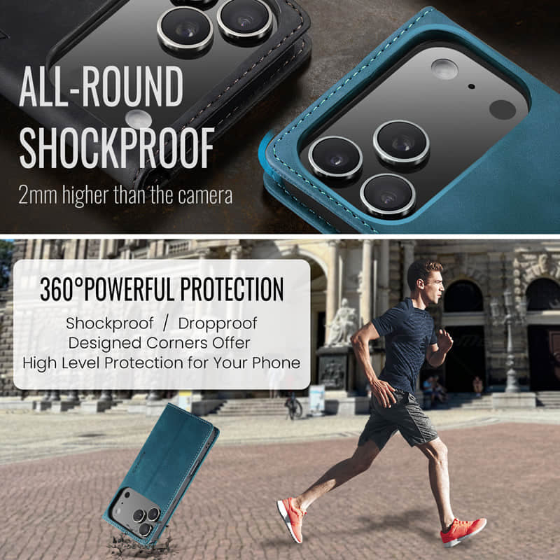 CaseMe Retro Wallet Case Green