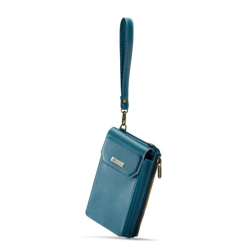 CaseMe Crossbody RFID Zipper Phone Bag Blue