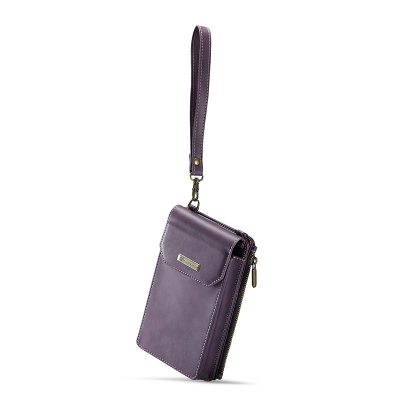 CaseMe Crossbody RFID Zipper Phone Bag Purple