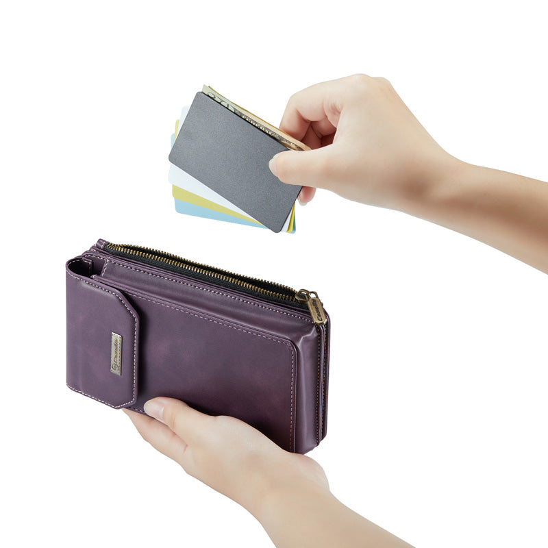 CaseMe Crossbody RFID Zipper Phone Bag Purple