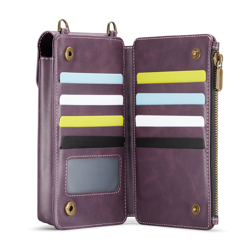 CaseMe Crossbody RFID Zipper Phone Bag Purple