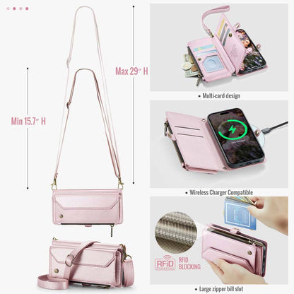CaseMe Crossbody RFID Phone Bag Pink