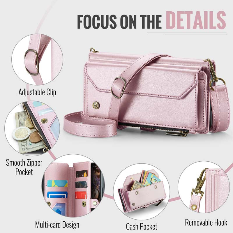 CaseMe Crossbody RFID Phone Bag Pink