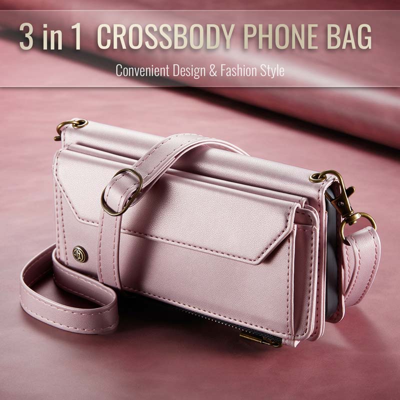 CaseMe Crossbody RFID Phone Bag Pink