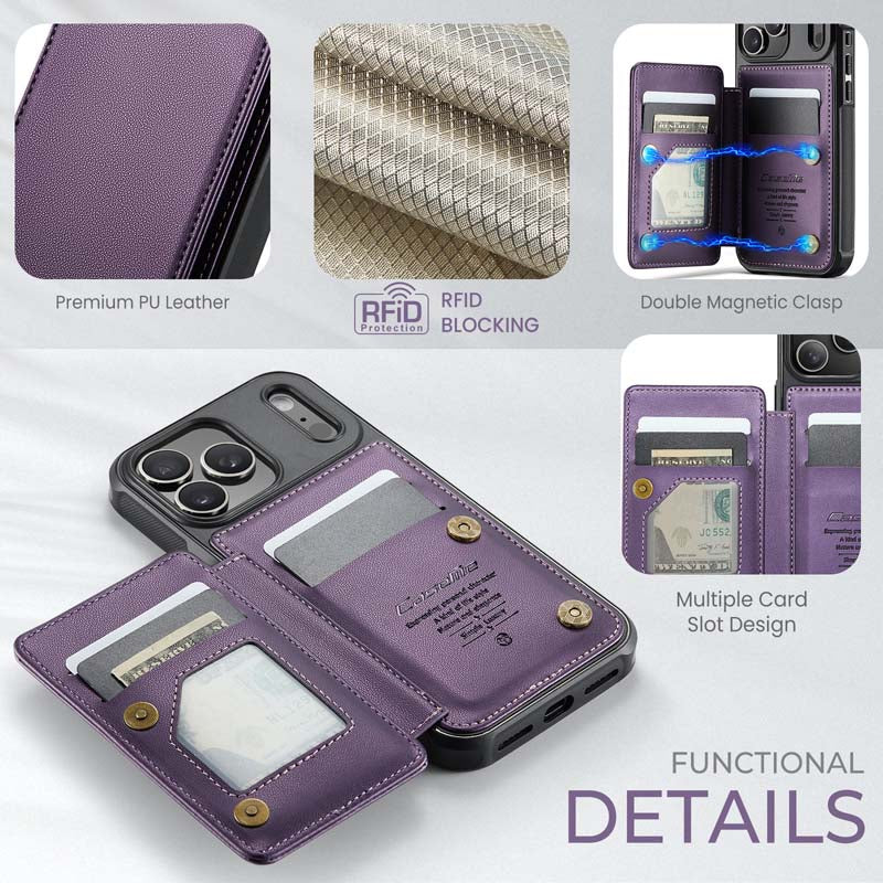 CaseMe Cardholder RFID Phone Case Purple