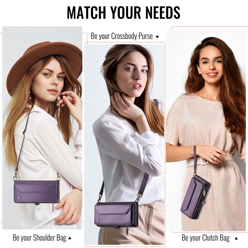 CaseMe Crossbody RFID Phone Bag Purple
