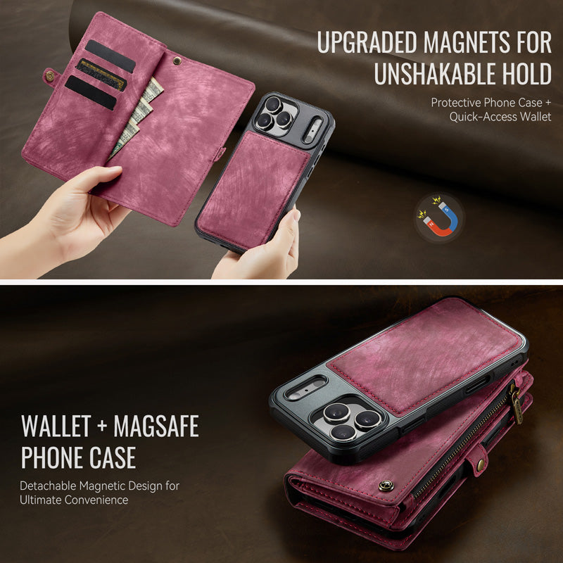 CaseMe Zipper Wallet Detachable Case Red