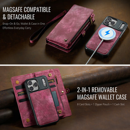 CaseMe Zipper Wallet Detachable Case Red