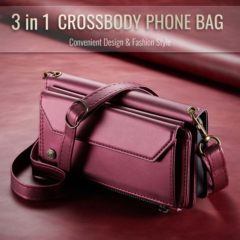 CaseMe Crossbody RFID Phone Bag Red