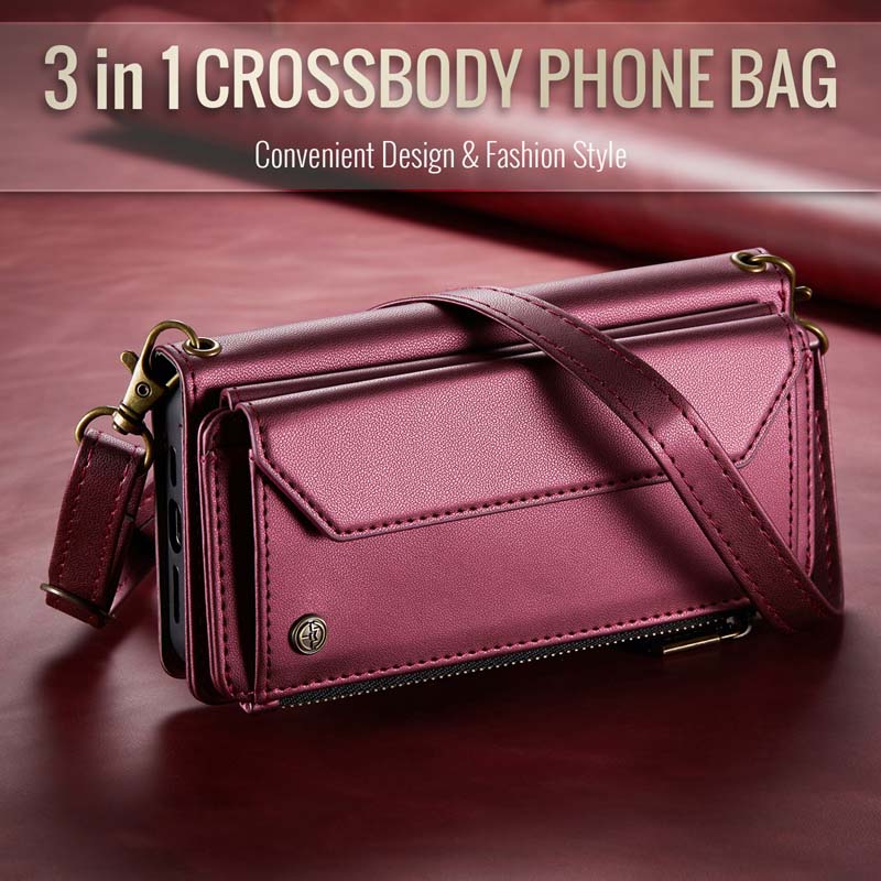 CaseMe Crossbody RFID Phone Bag Red