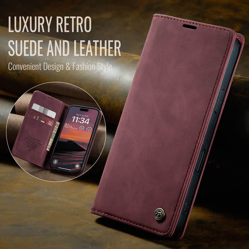 CaseMe Retro Wallet Case Red