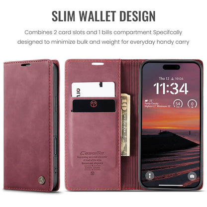 CaseMe Retro Wallet Case Red