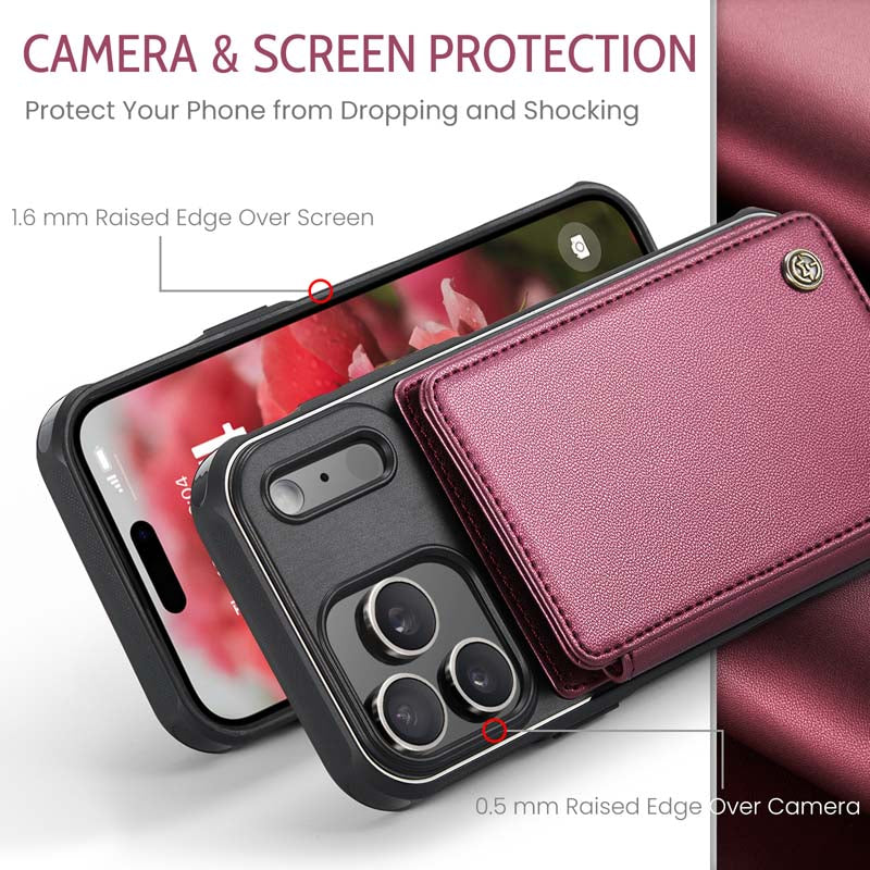 CaseMe Cardholder RFID Phone Case Red Wine
