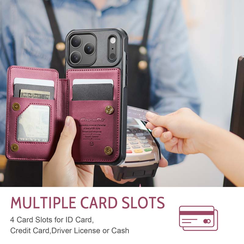 CaseMe Cardholder RFID Phone Case Red Wine