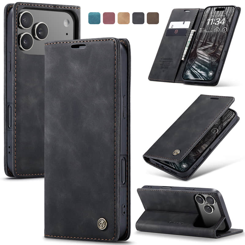 CaseMe Retro Wallet Case Black