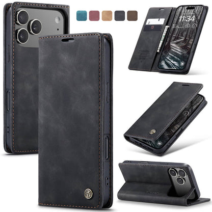 CaseMe Retro Wallet Case Black