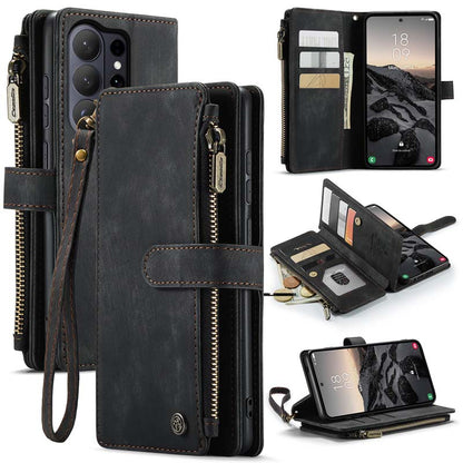 CaseMe Retro Zipper Wallet Case Black