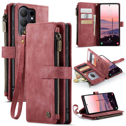 CaseMe Retro Zipper Wallet Case Red